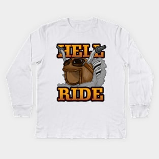 Motorcyclist with Sunglasses and Motorcycle Kids Long Sleeve T-Shirt